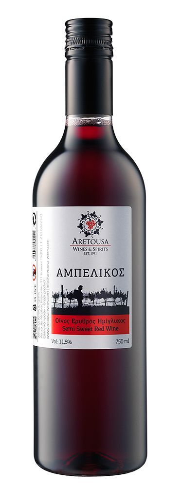 Red Semi-Sweet Wine Ampelikos 